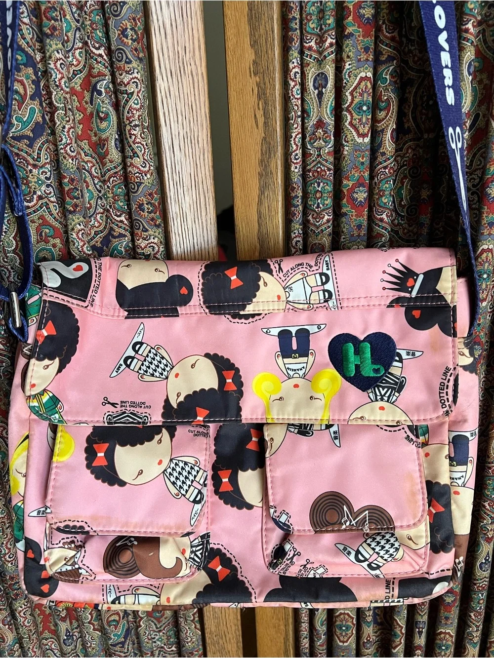 Harajuku Lovers Pink Character Patchwork Crossbody Bag